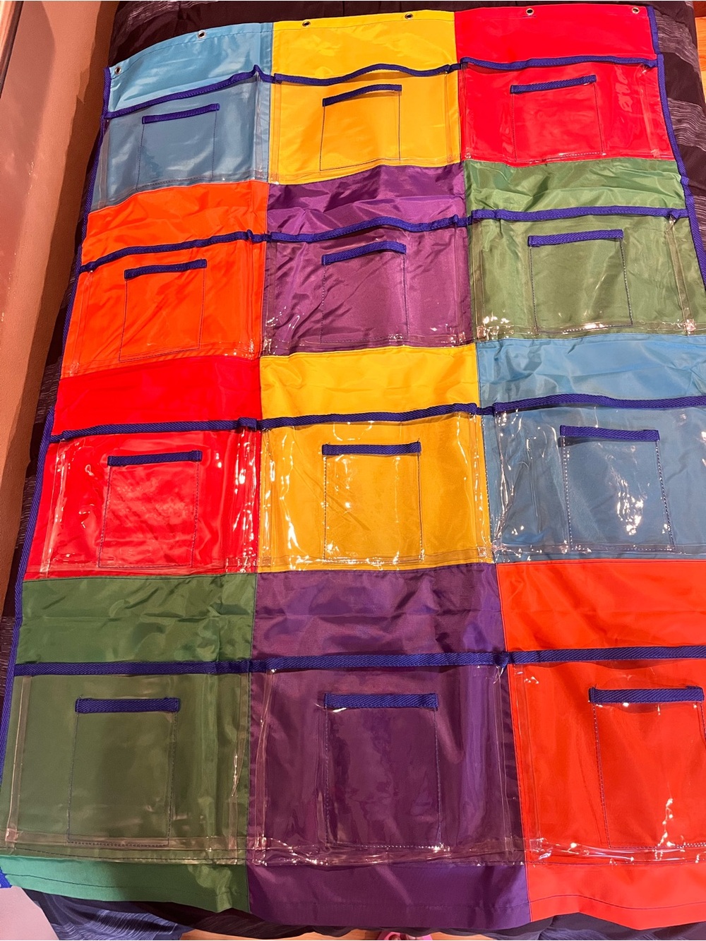 Multicolor-Pocket Hanging Organizer for Classrooms